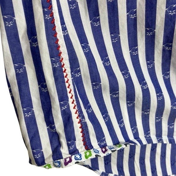 Robert Graham Men's Freshly Laundered Shirt Blue & White Striped Patchwork Sz L - Picture 7 of 16